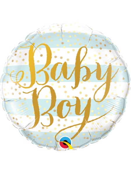 Фольга шар Baby Boy 18"/46 см полосы голубые