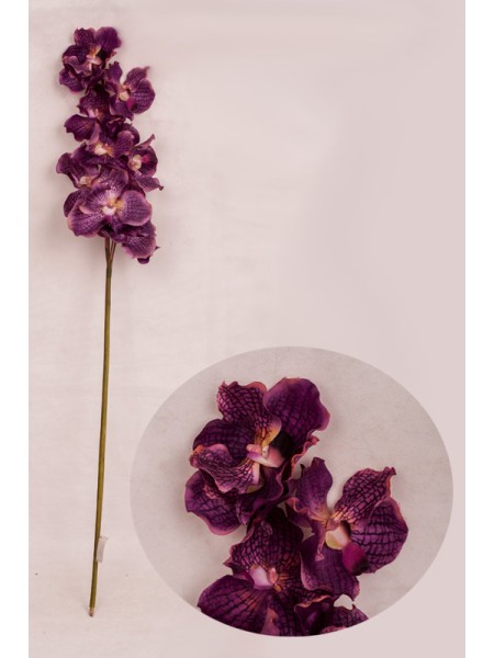 Орхидея гелевая Ванда 92 см цвет темно-сиреневый
