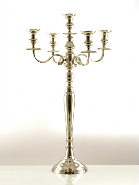 Канделябр металл на 5 свечей Н 78 см цвет Серебряный