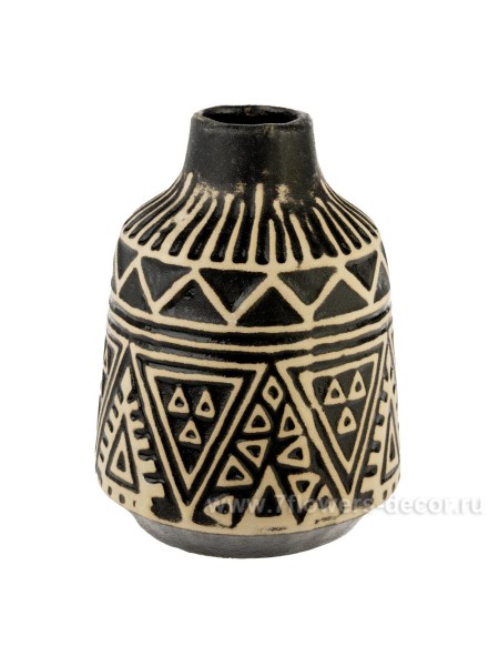 Ваза керамика Ethnic D17 х H23 см цвет черный арт.SYJ2604-3