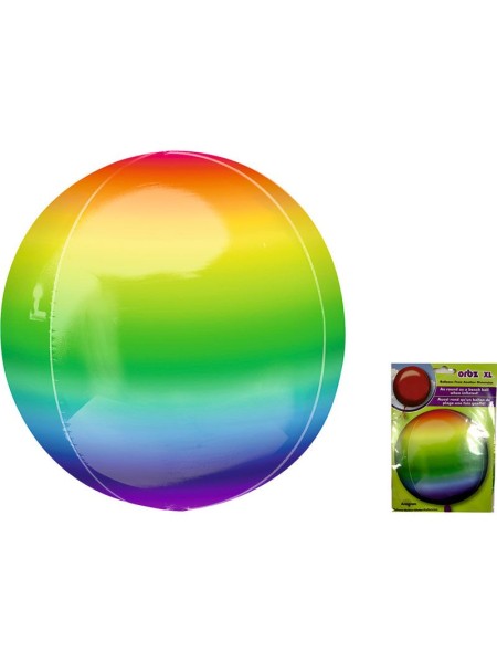 Фольга шар 3D Сфера 16"/40 см Радуга в упаковке G20 Anagram