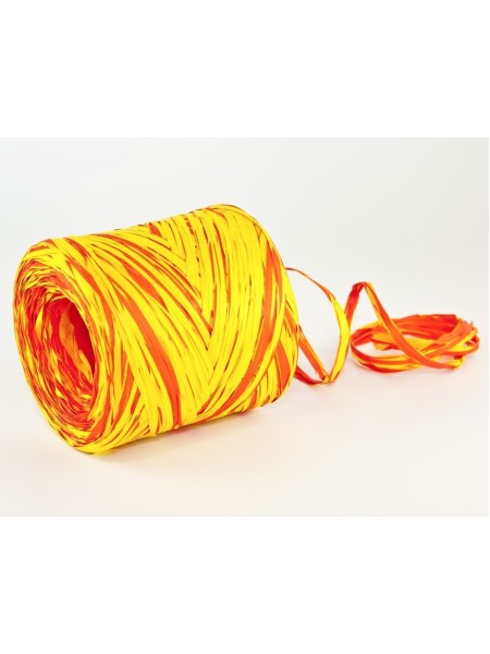 Рафия 1,6 мм х 200 м искусственная цвет желто-оранжевый