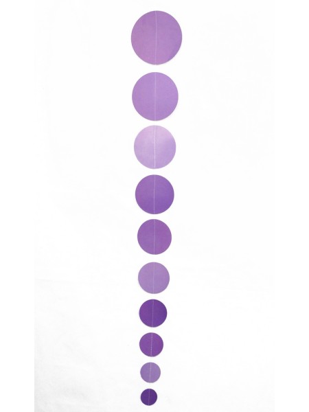 Гирлянда вертикальная Круги 106 см бумага цвет фиолетовый HS-21-7