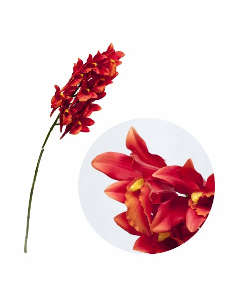 Орхидея красная гелевая пестрая 71 см
