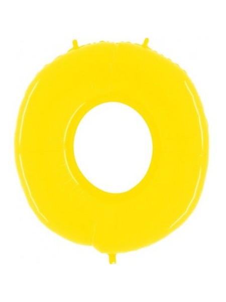 Фольга шар Цифра 0 40"/100 см Яркий желтый GRABO Италия