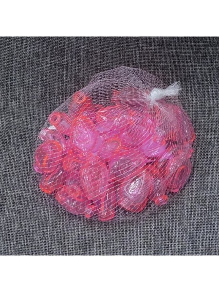 Наполнитель для флористики Амариж упаковка 30 шт стекло цвет розовый  H-39 D-27х15 мм