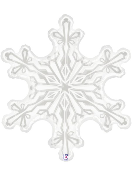 Фольга шар фигура Снежинка , прозрачный 38"/97 см Grabo