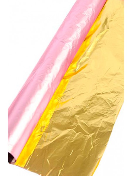 Полисилк металл 11/03-61 розовый с золотом 100 см х 50 м