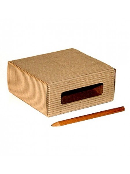 Коробка кьянти гофра 101/07 прямоугольная 11 х 11,5 х 5 см с боковыми окошками