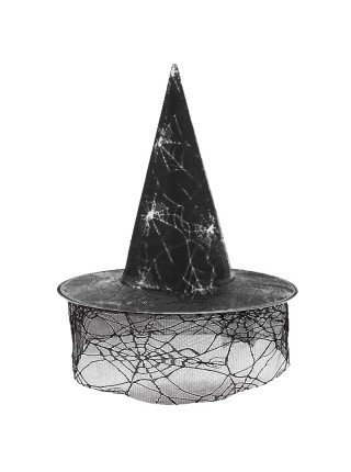 Шляпа ведьмы с вуалью d=18/39 см h=33 см HS-36-17