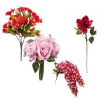 Искусственные цветы и букеты Красный Амариллис бархат