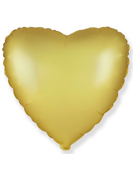 Фольга шар Сердце 18"/46 см Cатин Gold Flexmetall