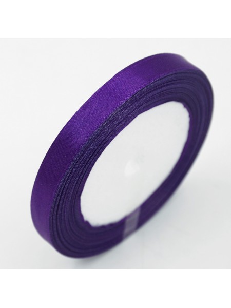 Лента атлас 1 см х25 ярд цвет фиолетовый