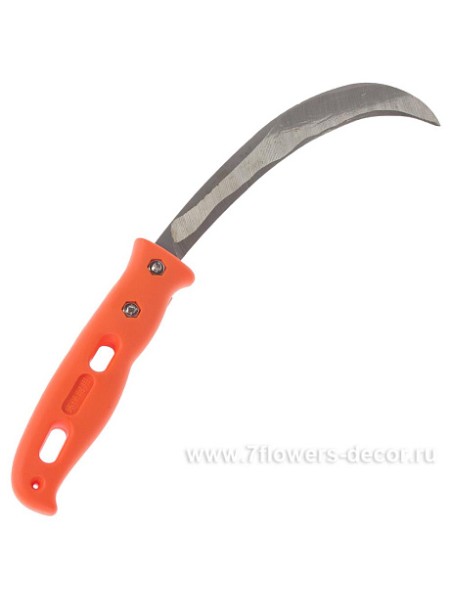 Нож для флориста 25 см с изогнутым лезвием цвет сине-оранжевый рт CR-183