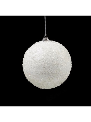 Шар пенопласт 8 см Белая крошка на белом  HS-25-40