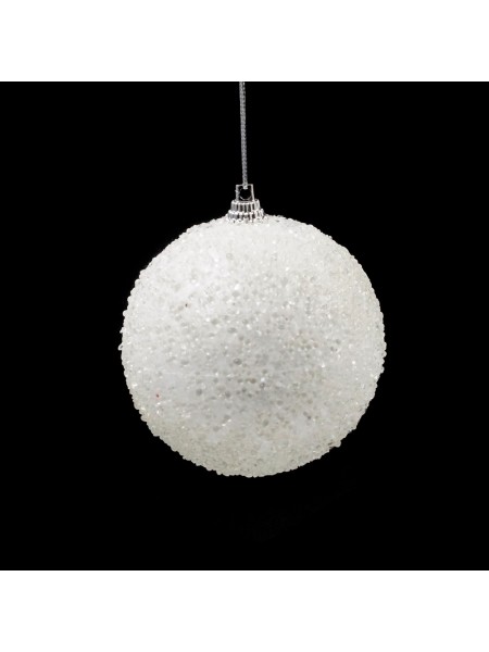 Шар пенопласт 8 см Белая крошка на белом  HS-25-40