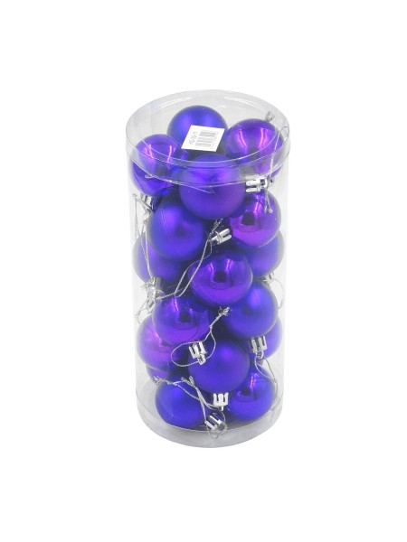 Шар пластик 4 см набор 24 шт матовый/глянец цвет фиолетовый HS-39-11