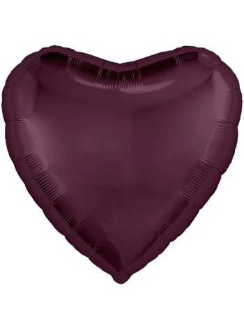 Фольга шар Сердце 30"/76 см Темная Вишня Aqura Россия