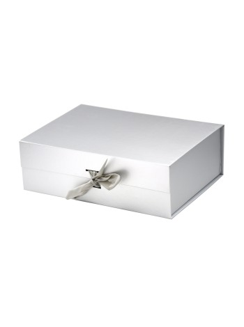 Коробка трансформер 28 х19,5 х8,5 см с бантом на магните цвет серебро HS-5-18