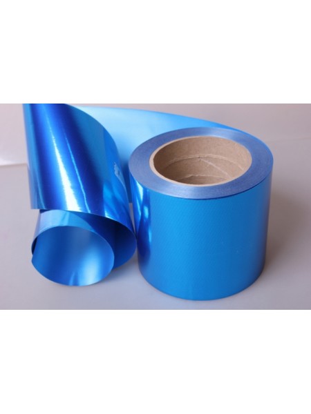 Лента металл 10 см х 50 ярд цвет синий М1044