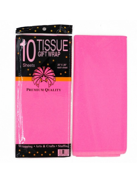 Бумага тишью 50 х 65 см цвет ярко-розовый 10 шт