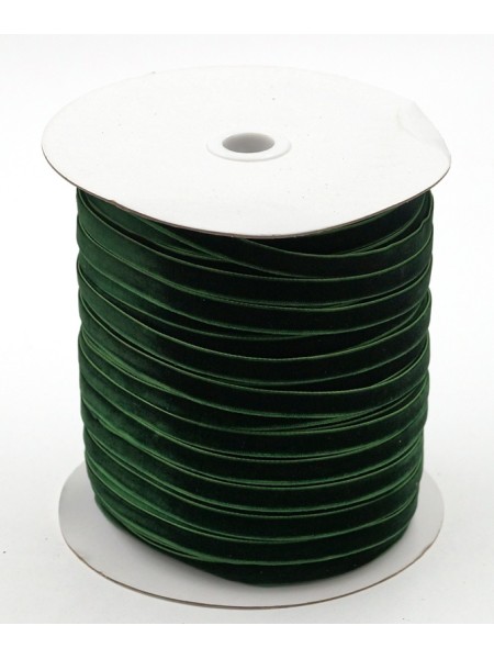 Лента бархат 1 см х200 ярд цвет зеленый 27  HS-43-5