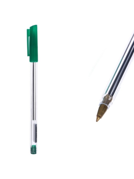 Ручка шариковая 0,7 мм зеленая корпус прозрачный  стар29-298