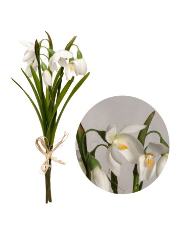 Букетик подснежников  искусственный из 3 высота 30 см