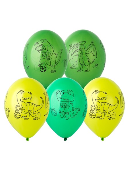 14"шелкография пастель Динозавры шар воздушный