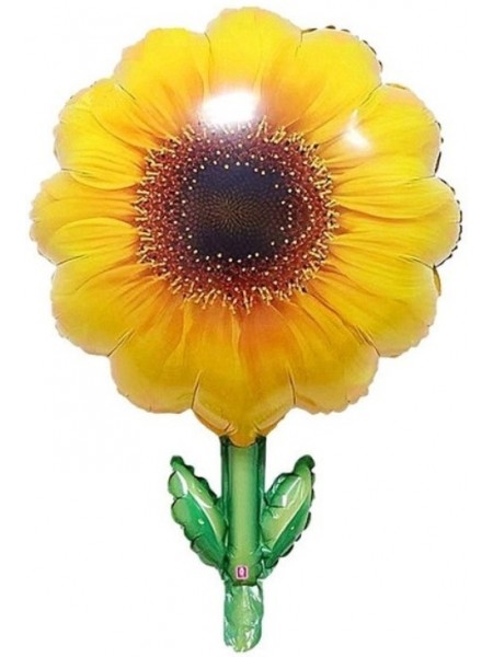 Фольга шар Цветок Подсолнух Желтый 29"/74 см