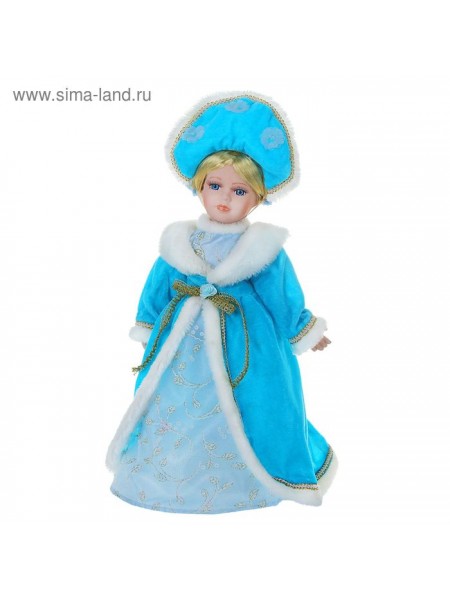 Снегурочка в голубом наряде 42 см кукла коллекционная