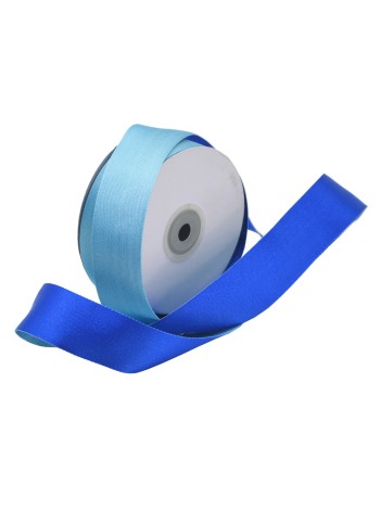 Лента шелк 3,2 см х20 м 32/44-49 биколор Голубая лагуна
