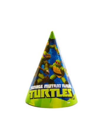 Колпак бумага Черепашки-ниндзя набор 8 шт