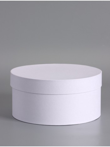 Коробка картон 25 х12 см круг цвет белый