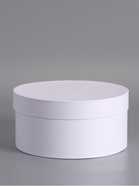 Коробка картон 25 х12 см круг цвет белый