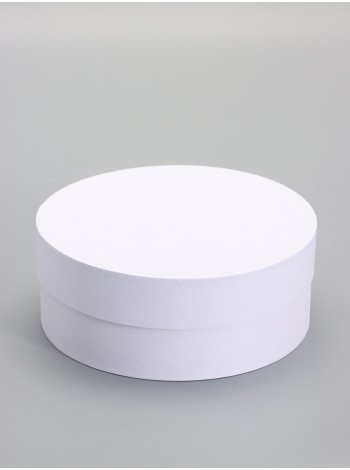 Коробка картон 20 х8 см круг цвет белый