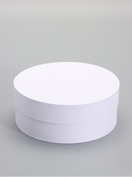 Коробка картон 20 х8 см круг цвет белый