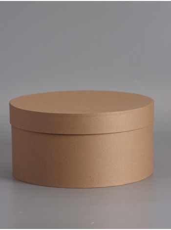 Коробка картон 30 х15 см круг цвет крафт