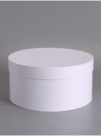 Коробка картон 30 х15 см круг цвет белый
