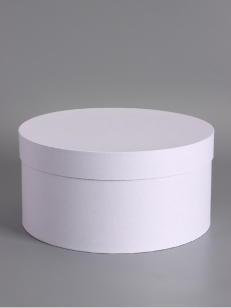 Коробка картон 30 х15 см круг цвет белый