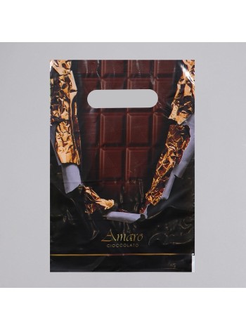 Пакет полиэтилен 20 х30 см 30 мкм 1/50 Шоколад с прорубной ручкой