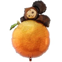 Фольга шар фигура Чебурашка на апельсине Китай