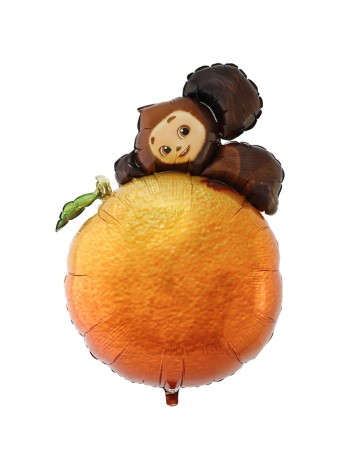 Фольга шар фигура Чебурашка на апельсине 26"/66 см Китай