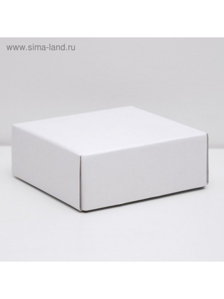 Коробка складная 14,5 х14,5 х6 см без печати цвет белый