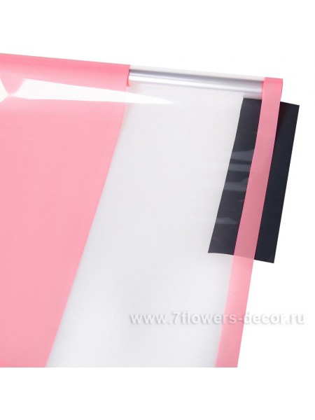 Пленка 60 х9 м цвет розовый с прозрачным окном Арт 00071061