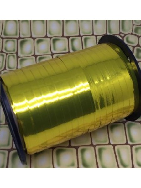 Лента полипропилен 0,5 см х250 ярд металл/матовый цвет лимон  22