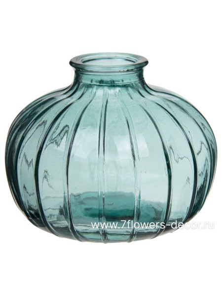Бутыль стекло d10 х h8 см цвет голубой Арт BY23-6-B