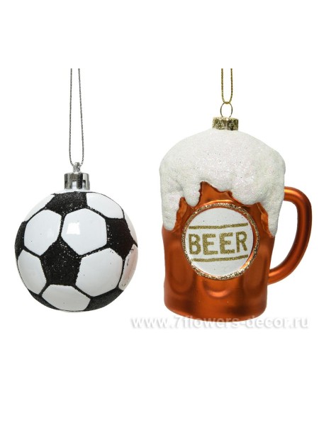 Футбольный мяч, бутылка пива 6 х 7 х 10 см пластик цвет микс Арт.028034