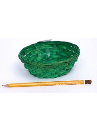 Плошка плетеная бамбук D15 хH4 см цвет зеленый