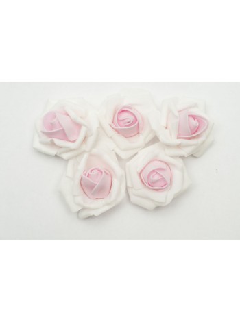 Роза 7 см фоамиран (20-25 шт в упаковке) нежно-розовая